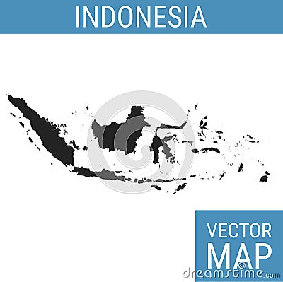 Indonesia vector map with title Vector Illustration