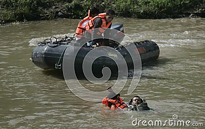 INDONESIA WATER RESCUE TRAINING Editorial Stock Photo