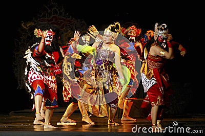 INDONESIA WAYANG WONG PERFORMANCE THEATRICAL DANCE CULTURE Editorial Stock Photo