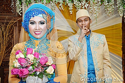 Indonesian bridal couples Stock Photo
