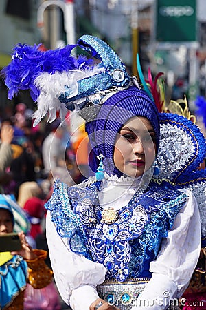 Indonesian carnival to celebrate National Education Day Editorial Stock Photo