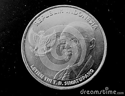 Indonesian coin for 500 Rupiahs Stock Photo