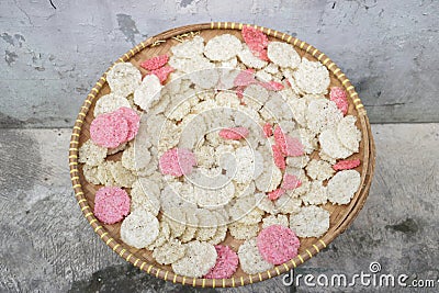 Indonesian dried crackers Stock Photo