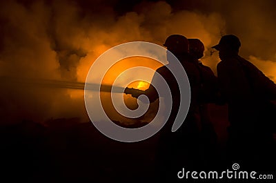 INDONESIAN FIRE FIGHTERS Editorial Stock Photo