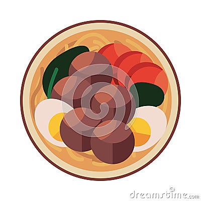 indonesian food nasi goreng Vector Illustration