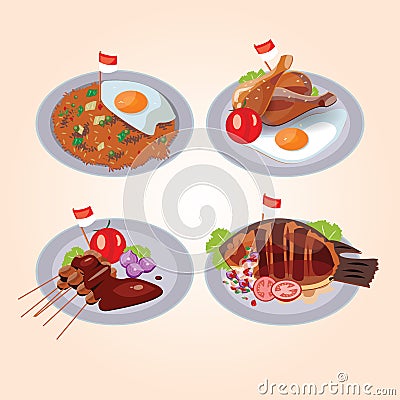 Indonesian Food package Vector Illustration