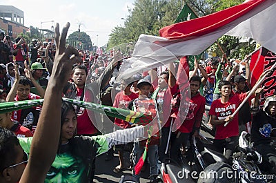 INDONESIAN FOOTBALL SUPPORTERS Editorial Stock Photo