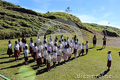 Indonesian Independence Celebration, location in the mountains of Central Papua, Indonesia 5 Editorial Stock Photo