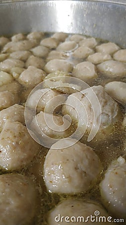 Indonesian Meatball Closeup Stock Photo