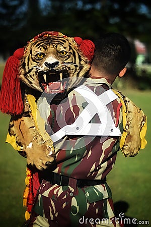 Indonesian Military Marching Band Costume Editorial Stock Photo