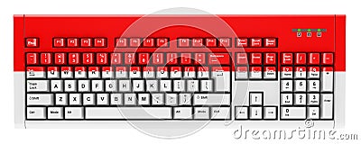 Indonesian, Monacan flag painted on computer keyboard. 3D rendering Stock Photo