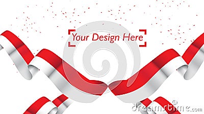 Indonesian patriotic background template with empty space for text, design, Holidays, Independence Day. Welcome to Indonesia Vector Illustration