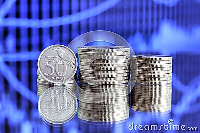 50 Indonesian Rupiah coin Stock Photo