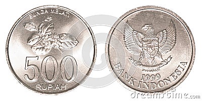500 Indonesian rupiah coin Stock Photo