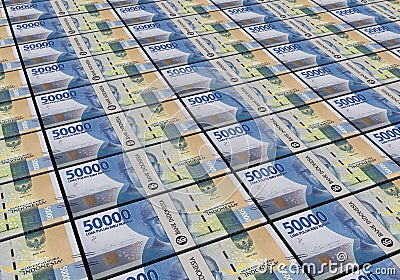 3D Indonesian rupiah money white background Stock Photo