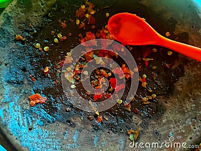 Indonesian special sambal in a mortar Stock Photo