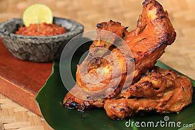 Indonesian Spicy Grilled Chicken Stock Photo