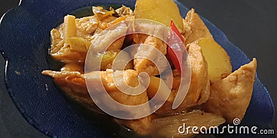 Indonesian Tofu Soup Stock Photo