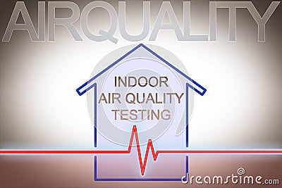 Indoor air quality testing - concept image with check-up chart about indoor pollutants Stock Photo