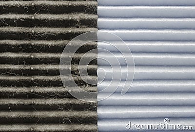 Indoor air quality, two filters comparision Stock Photo