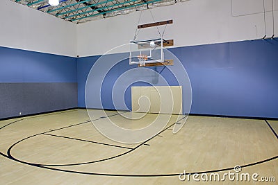 Indoor basketball court Stock Photo