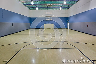 Indoor basketball court Stock Photo