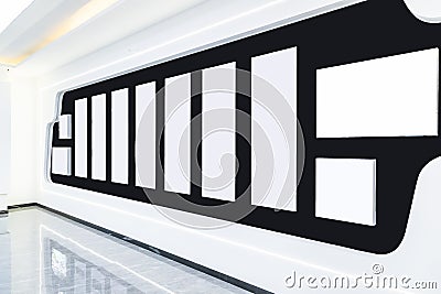 Indoor blank advertising wall shooting Stock Photo