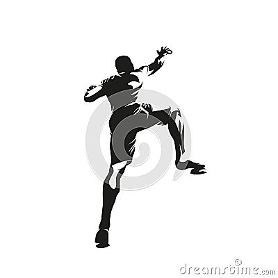 Indoor bouldering, isolated vector silhouette, ink drawing. Climber, boulderer, rock clibing sport Vector Illustration