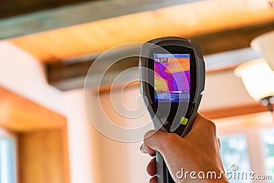 Indoor damp & air quality IAQ testing. Stock Photo