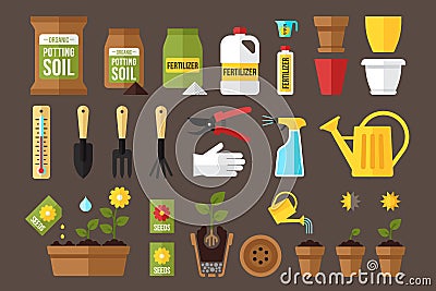 Indoor gardening Vector Illustration