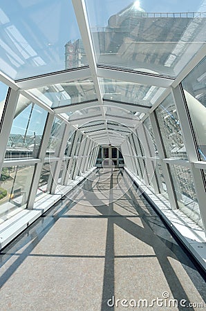 Indoor glass walkway Editorial Stock Photo