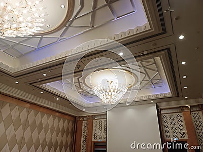 Indoor lights at star hotel in Dubai Stock Photo