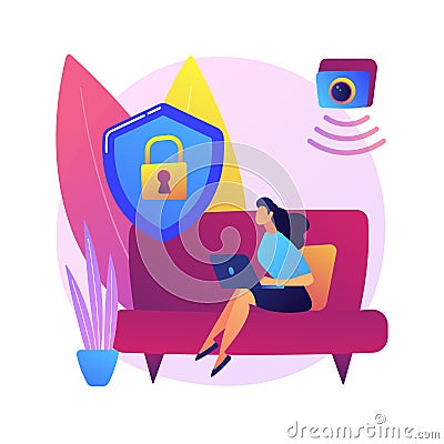 Indoor security system abstract concept vector illustration. Vector Illustration