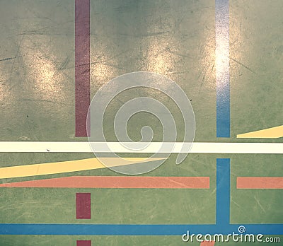 Indoor sports hall. Football futsal court or field, futsal floor Stock Photo