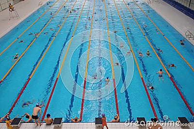 The indoor swimming pool Stock Photo