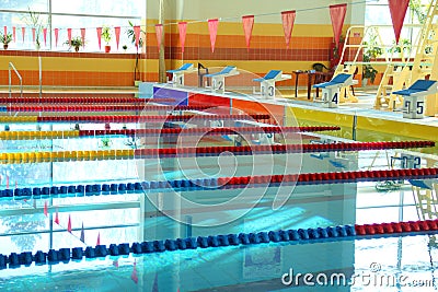 Indoor Swimming Pool. Nobody Stock Photo