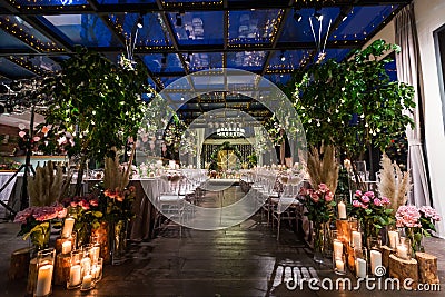 Indoor wedding scene Stock Photo