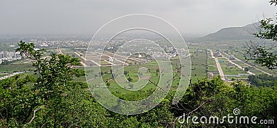 Indore City Birds Eye view from Hill Top Stock Photo