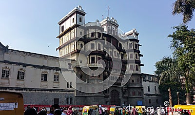 Rajwada is a historical palace in Indore city, India Editorial Stock Photo