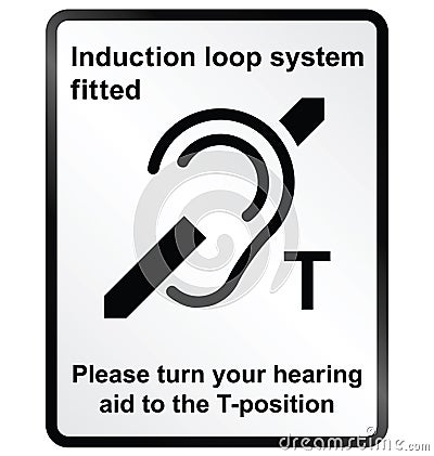 Induction Loop Facility Information Sign Vector Illustration