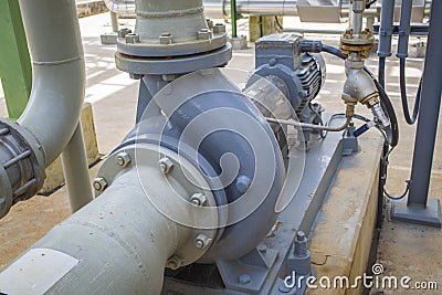 Induction motor with Centrifugal pumps Stock Photo