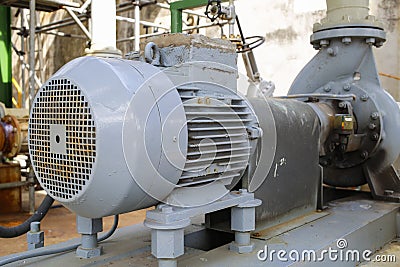 Induction motor with Centrifugal pumps Stock Photo