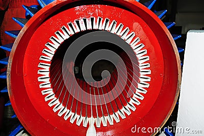 Induction motor in the workshop Stock Photo