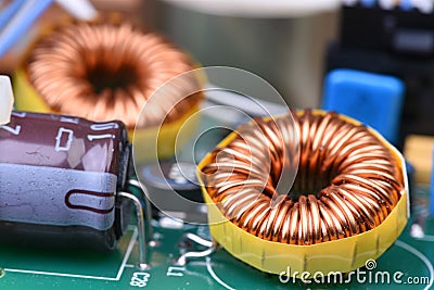 Inductor copper coil Stock Photo