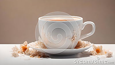 AI-Generated Royal Milk Tea: A Japanese Fusion of Strong Black Tea and Sweetened Milk Elegance Stock Photo