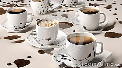 AI-Generated Shochu Coffee: Japanese Fusion of Coffee and Traditional Shochu Spirit Elegance Stock Photo