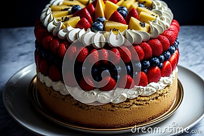 Indulge in the Exquisite Layers of Maracuja Cake Parfait.AI Generated Stock Photo