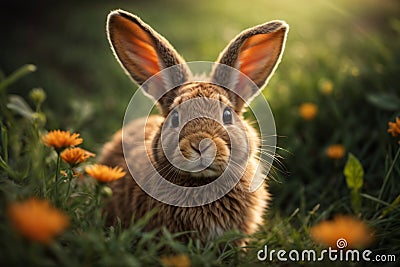 Cuteness Overload: Adorable and Charming Rabbit Stock Photo