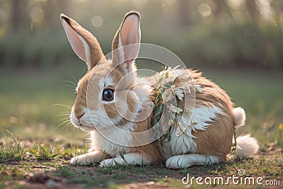 Cuteness Overload: Adorable and Charming Rabbit Stock Photo