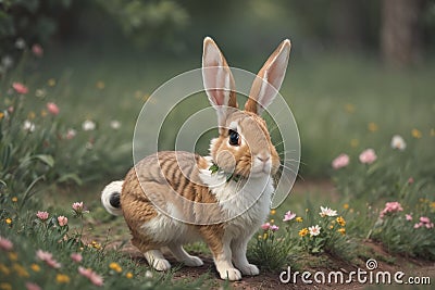 Cuteness Overload: Adorable and Charming Rabbit Stock Photo
